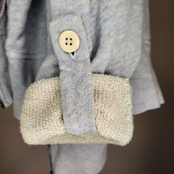 Converse Light Blue Roll Sleeve Zip Hoodie size XSmall - Picture 4 of 7